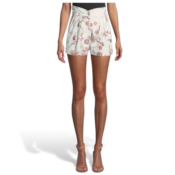 IRO Paris Ceremoni Floral Lamb leather High-rise Shorts size 38 - NWT - Picture 1 of 13